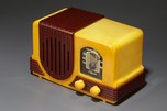 Addison 2 ’Waterfall’ Radio in Light Yellow Catalin + Maroon Bakelite